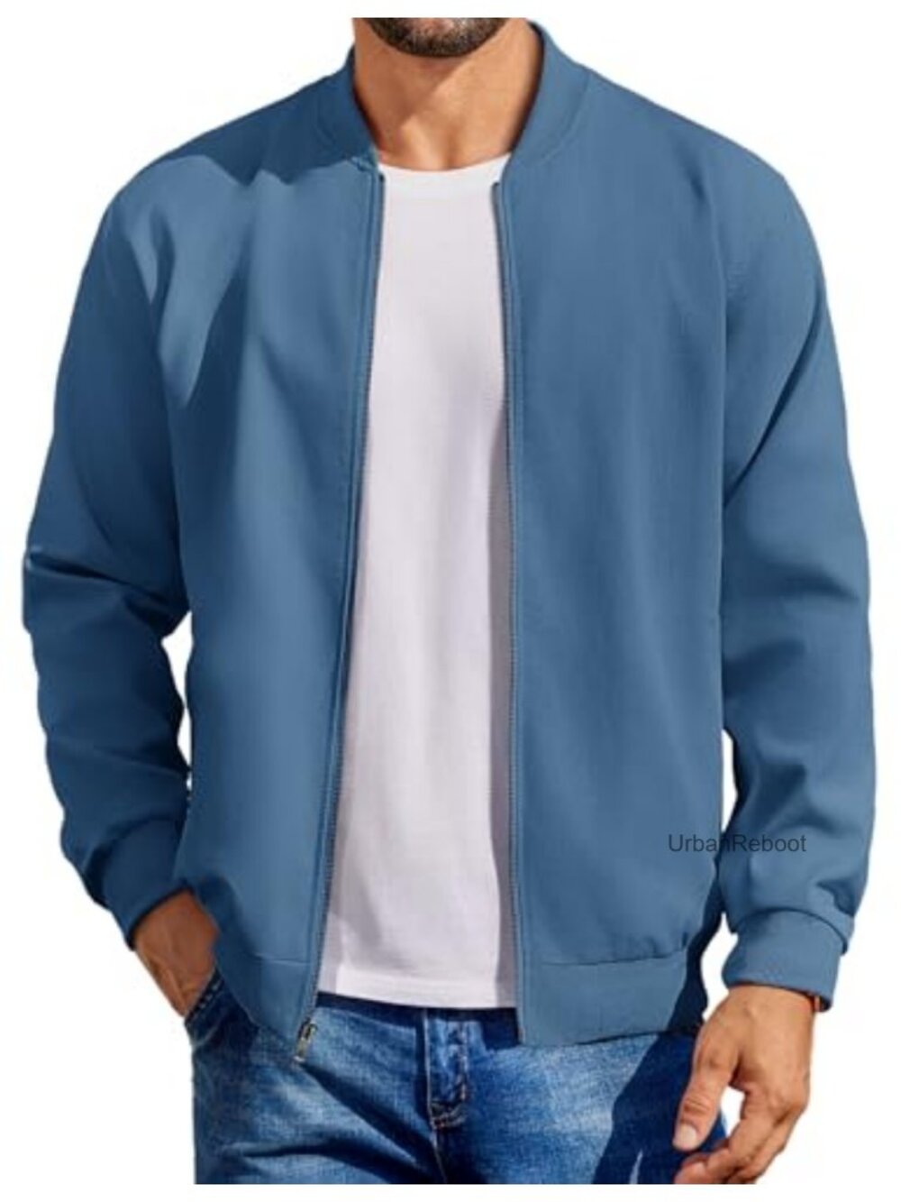 COOFANDY Light Cotton Bomber Jacket Flight Casual Softshell Varsity Zip Loose